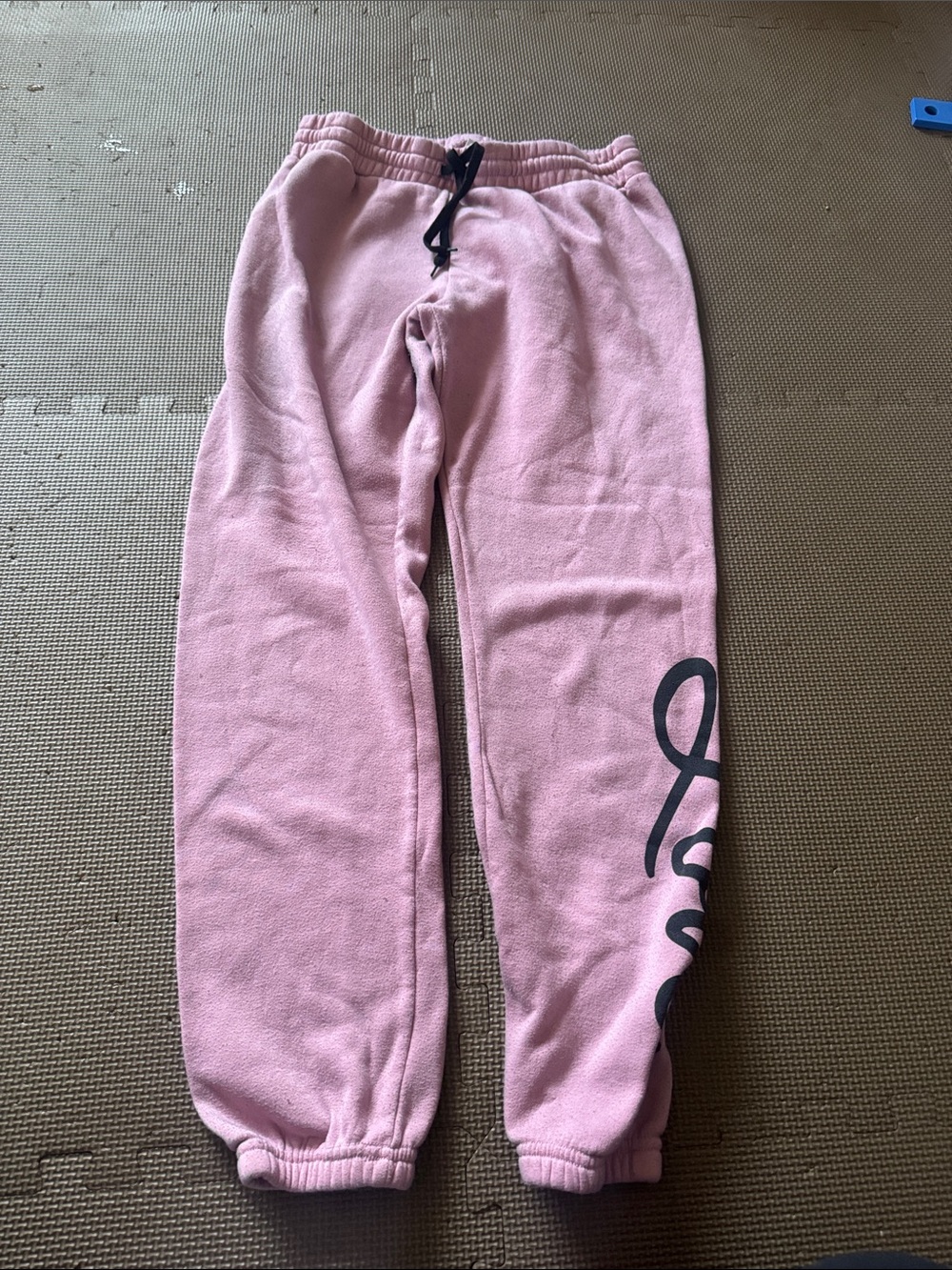 Bobbie Brooks Pink Jogger Sweatpants with Black Script Accent